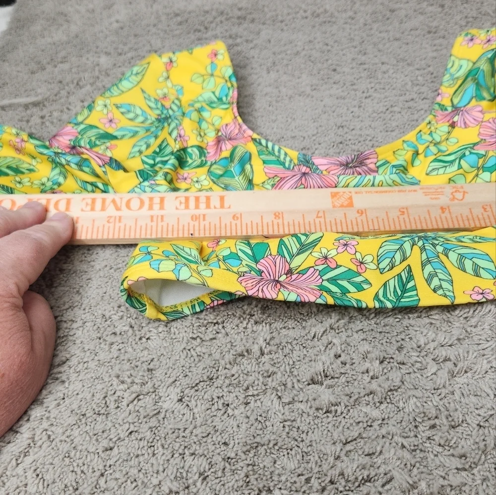Girls' Tropics Utopia Floral Printed Rash Guard Top Only - Art Class L(10/12)
